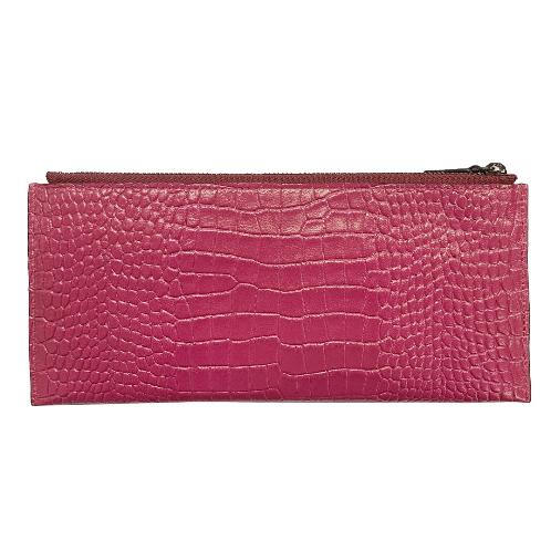 full image WISHBAYHA.K N Flat Zipper Long Wallet Simple Zen Style Calf Leather Natural Fruit Dyeing 23.5*13.5*9